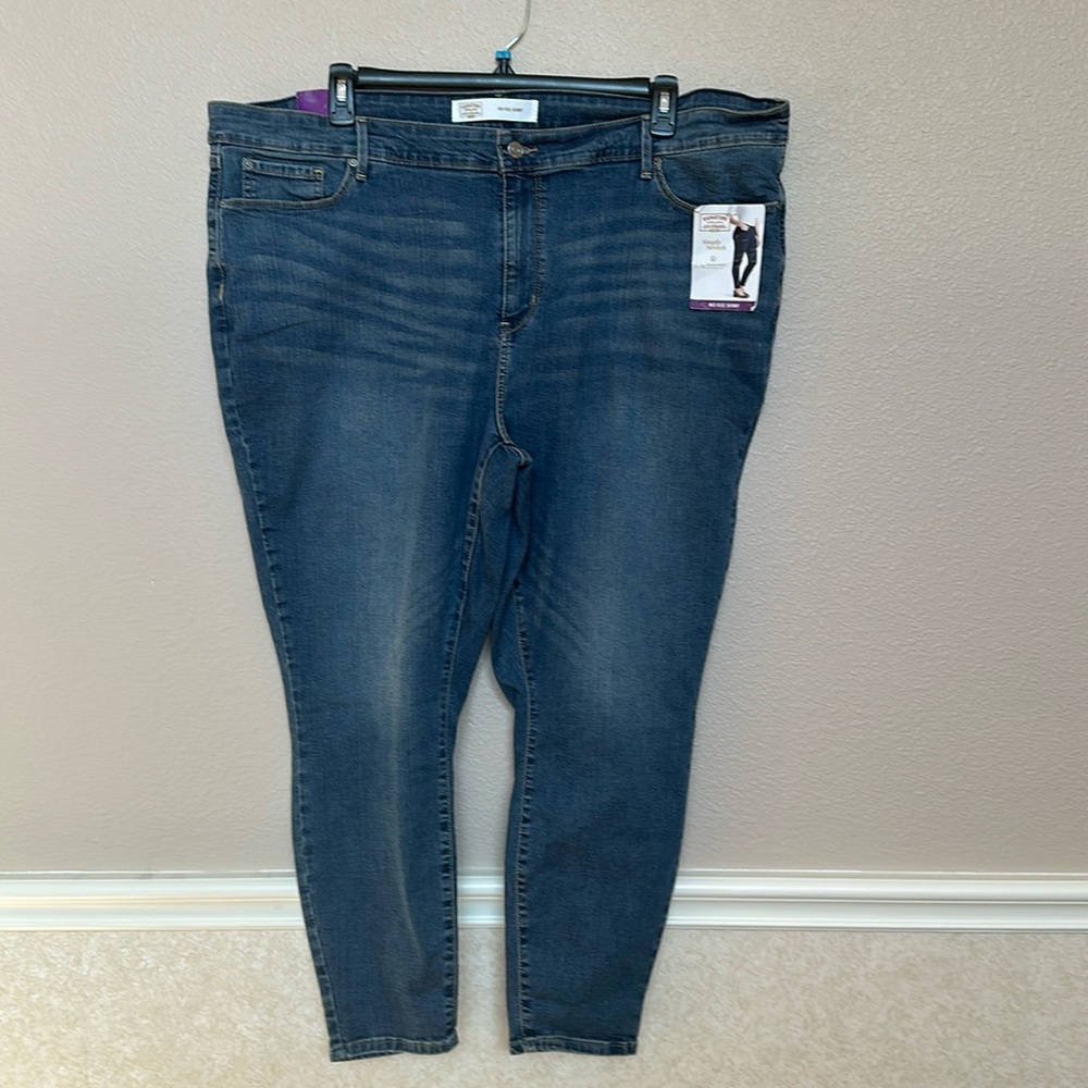 Levi’s Strauss Signature Simple Strech Mid Rise Skinny Jeans Denim Plus Size 26